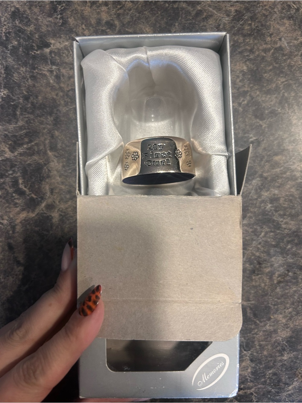 Silver 'My First Curl' Engraved